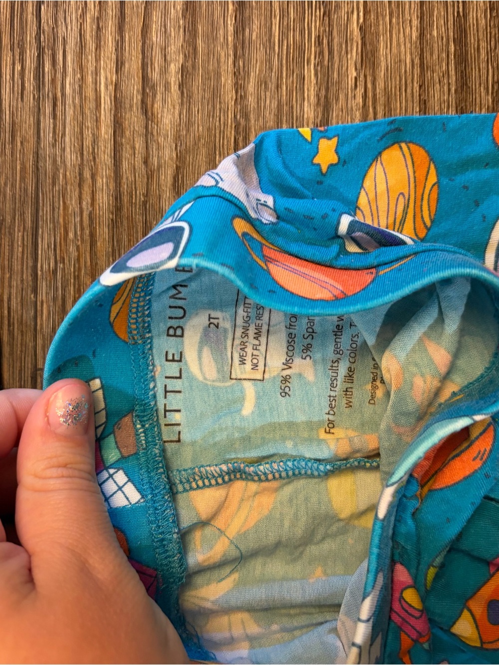 Little Bum Bums Toddler 2-Piece Blue Bamboo Astronaut Space Pjs 2T - Picture 4 of 4